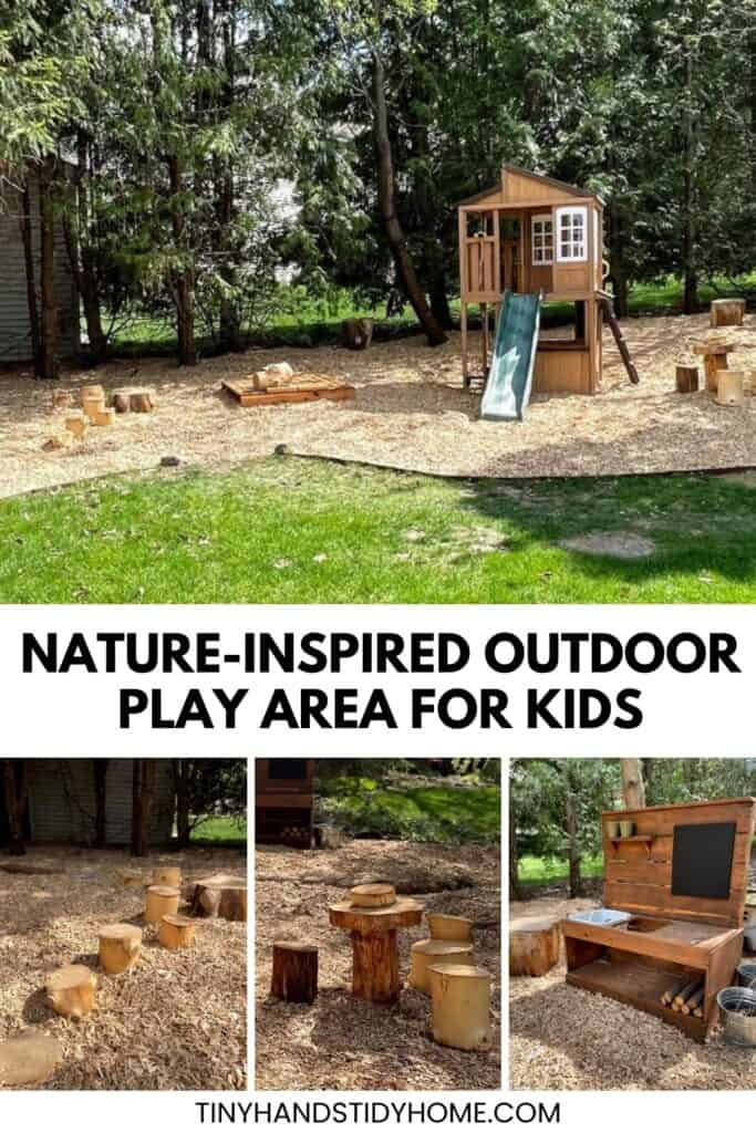 Nature-inspired outdoor play area for kids. 